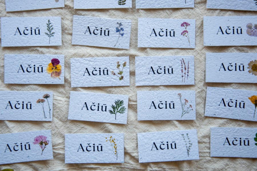 Mini AČIŪ kortelės 3x6 cm, 30 vnt.