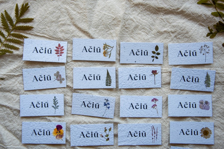 Mini AČIŪ kortelės 3x6 cm, 30 vnt.