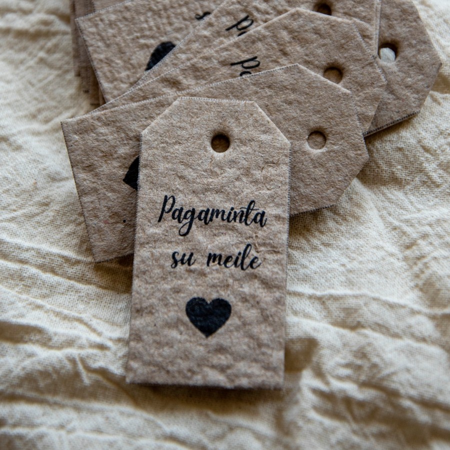PAGAMINTA etiketės 3x6 cm, 20 vnt.