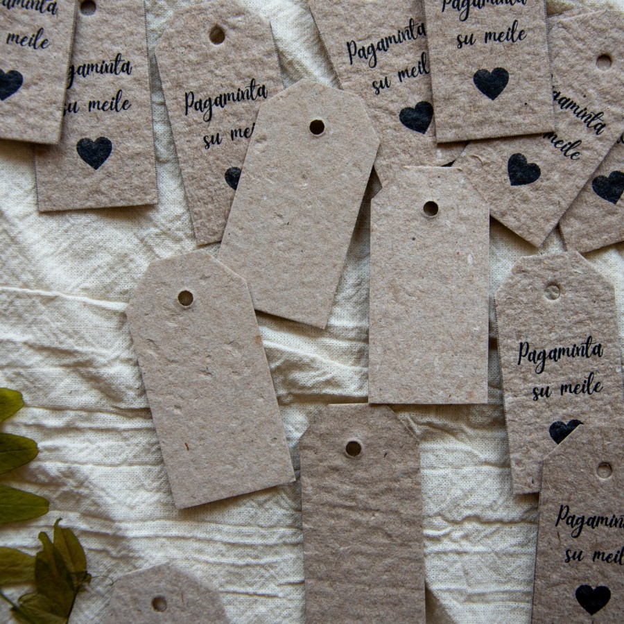 PAGAMINTA etiketės 3x6 cm, 20 vnt.